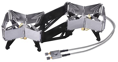 Double tête coupe-vent sac à dos poêle Portable en plein air Camping four interrupteur d'incendie contrôle réglable gratuit cuisinière à gaz