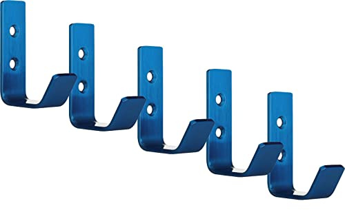 SOTECH 5 x Kleiderhaken Loxten 60 x 20 x 45 mm blau | Garderobenhaken modern aus echt Edelstahl Wandhaken mit 3 mm Materialstärke Jackenhaken mit abgerundeten Kanten