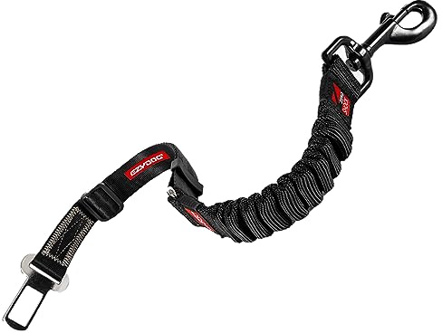 EzyDog Zero Shock Click - Shock Absorbing Dog Seat Belt Car Harness Attachment for Dogs - Adjustable Dog Restraints Seatbelts for Car Travel and Safety - (20in - 26in, Black)