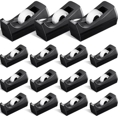Colarr 15 Pack Desktop Tape Dispenser Non Skid Base Tape Dispensers Desk Tape Dispenser Tape Roll Dispenser for Office Home, Tape Not Included