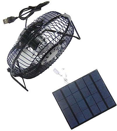 MAGICLULU Rotierender Lüfter Solarpanel-lüfter Solarbetriebener Usb-solarpanel-betriebener Lüfter Draussen Solarbetriebener Usb-lüfter Usb-c-lüfter Büro Mini Mobile Energie