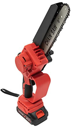 Electric Chainsaw, 800W Portable Cordless Chainsaw with 2pcs 2000mAh Batteries, for Wood Cutting, Garden Pruning, Tree Pruning, Shrub Pruning, DIY Crafts, Black & Red