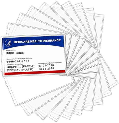 Eikovia Medizinische Kartenhalter, transparent, PVC, weich, wasserabweisend, Sozialversicherungskartenschutz, Kartenhalter für Geldbörse, Einzelfach für Visitenkarten, Ausweise, EC-Karte, 20 Stück
