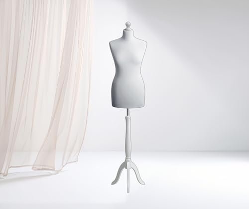 Generic LUSORIA Schneiderpuppe, Schneiderbüste weiblich grau/weißes Holz (XXL 46/48), G09403H09