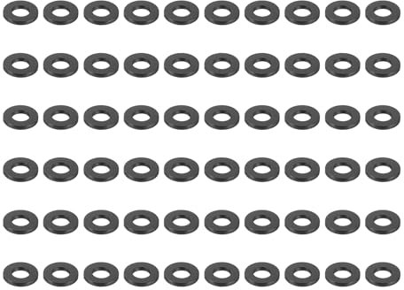 UHATa Flache Unterlegscheiben M4 Gummi Dichtungsringe 4mm x 8mm (ID x OD) Nylon Distanzscheiben Abstandsscheiben Distanzhülsen für Wasserhahn Schlauch Duschkopf Brause, 100 pcs