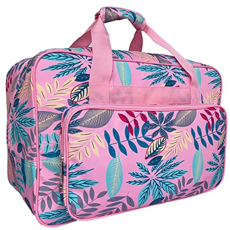 Nishiyuenyi Sewing Machine Carrying Case Sewing Machine Tote Bag for Most Standard Household Sewing Machines and Sewing Accessories Storage Hobby Gift, Pink