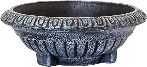 NATIV Pflanzschale aus Kunststoff, frostsichere Blumenschale, Grabschale in Stein-Optik, UV-beständig