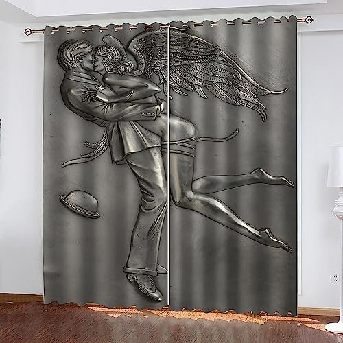 Verdunkelungsvorhänge Kräuselband Abstrakte Paarstatue 2 X 85 X 200 Cm Set Kindergardinen Mädchen Verdunkelungsvorhänge Mit Ösen Blickdichter Kinderzimmer Schlafzimmer Vorhang -6Q3K2Y0H7P2L6A1J7E1F0Z2