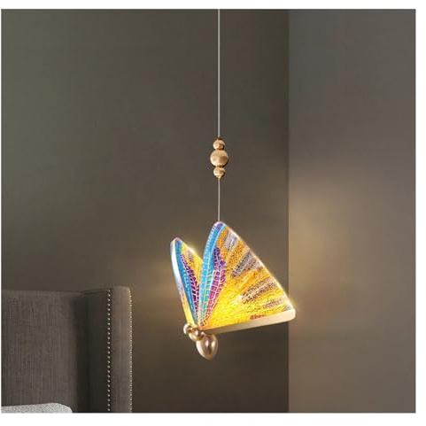 Chandelier, LED Pendant lamp, Butterfly Crystal Led Bedside Ceiling Pendant Lamp for Living Dining Room Bedroom