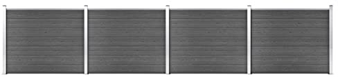 IKAYAA Zaun, Dekorative Gartenzaun Paneele, WPC 699x146 cm Schwarz