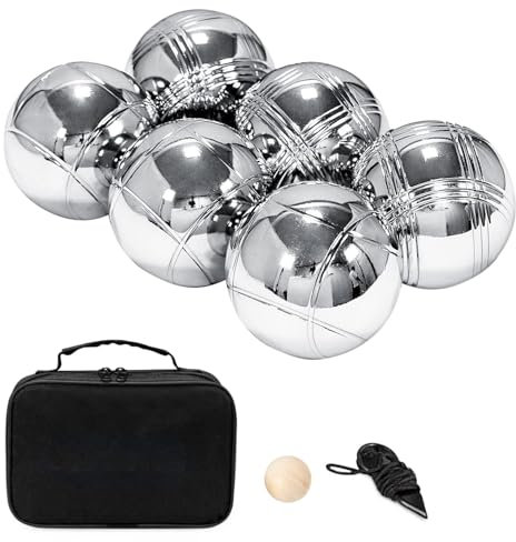 gifyym Petanque Spielset | Metallmaterial | Outdoor Boule Set | Komplettes Set für Freizeitspiele im Garten, am und beim Picknick | Transporttasche für Familienaktivitäten und Outdoor-Spaß