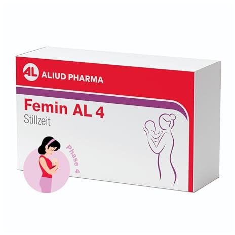 Femin AL 4 Stillzeit: Nahrungsergänzungsmittel für stillende Mama und Baby - L-Methylfolat/Folsäure & DHA Plus Vitamine & Mineralstoffe, unterstützt Blutbildung & Immunsystem, 60 Kapseln