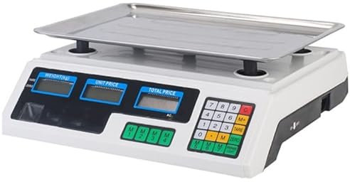 JXYQ Balances numériques, balances de Cuisine 40 kg, balances électroniques avec écran LCD, balances de Table commerciales, balances de calcul de Prix, pour Magasin de détail, Viande et Fruits, Noir