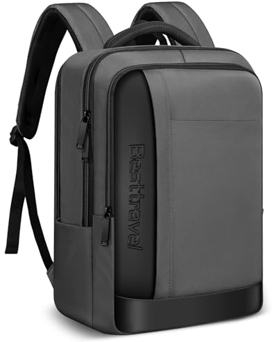 Besttravel Sac à dos élégant pour ordinateur portable, pratique et étanche de 25 L, pour ordinateur portable de 15,6, sac à dos pour homme avec port de charge USB-C, sac de travail parfait pour le
