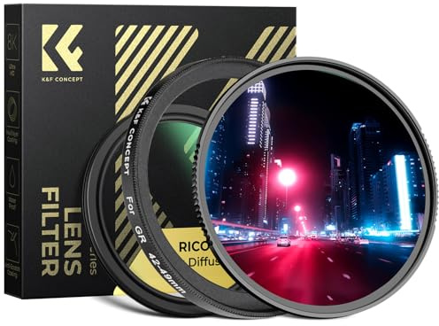 K&F CONCEPT Nano-Xcel Filtro MCUV+Black-Mist+Anillo Compatible con Ricoh GR | Filtro de Protección + Black-Mist 1/4 + Anillo Adaptador Compatible con Ricoh GR IV GR IIIx HDF GR IIIx GR III GR II - FP704