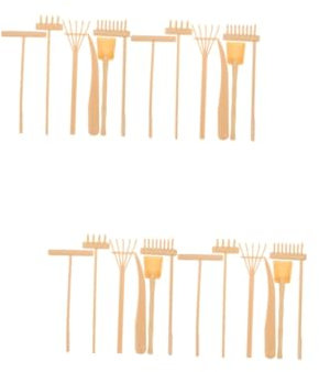 SHINEOFI 4 Sets Sandbox Accessories Desktop Table Rake Garden Rake Tool Zen Garden Supplies Sand Removal Tool