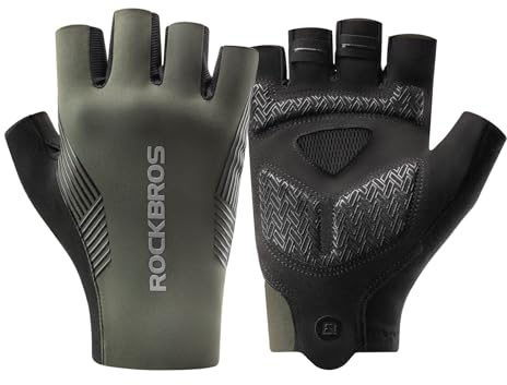 ROCKBROS Handschuhe Fahrrad Sommer, Fahrradhandschuhe Herren Damen, Handschuhe Fingerlos Sport Atmungsaktiv und Stoßdämpfung für Laufen, Fahrrad, MTB e Fitness
