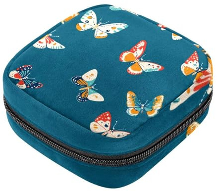 Borsa per assorbenti igienici, borsa per il primo ciclo mestruale per ragazze e donne, custodia per coppetta mestruale con farfalla porta tamponi mestruali femminili
