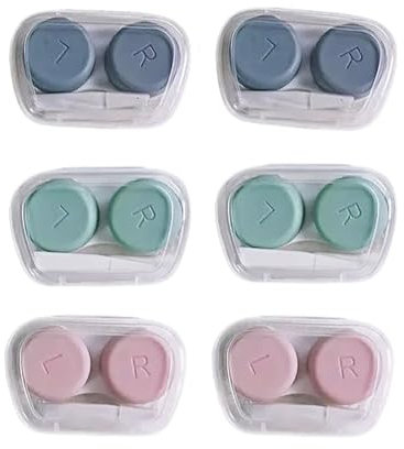 YKuzLx 6 Pack Contact Lens Case, Portable Contact Case with Applicator Tool Tweezer, for Travel Outdoor Home Office Dormitory and Daily Use,Colorful(Pink,Blue,Green)