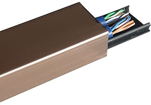 WLCGYD Cord Hider Floor Strip, Metal Cable Cover for Indoor Outdoor Wall Tv Speaker Wires Power Cords, 150cm Long Cable Hider Low Profile Wire Management(Rose gold,Width 35mm)