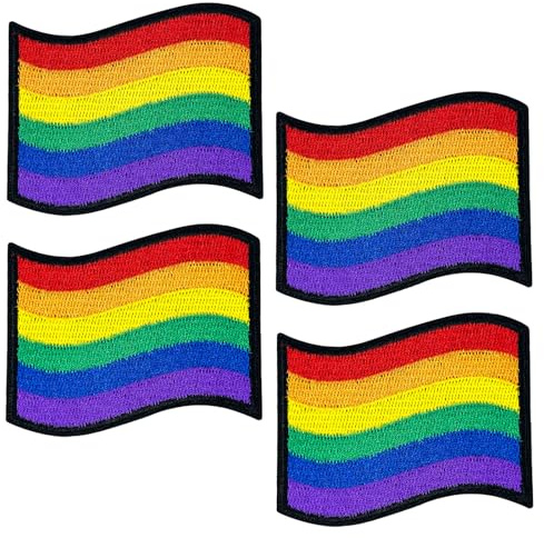 makstore LGBT Flagge Patch - Regenbogen Bügelflicken Aufbügler zum aufnähen/aufbügeln - Rainbow Patches für Jacken Tasche T-Shirt Jeans Backpack (4)