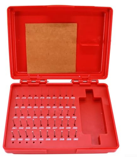 Lot de 50 jauges à goupilles en acier traité thermiquement pour une mesure précise et une identification facile des tailles