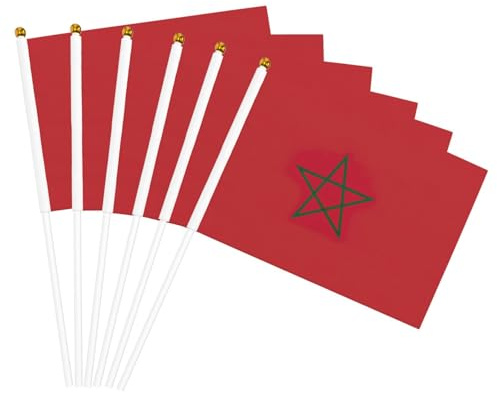 Bandera de Marruecos con impresión de mano, banderas ligeras para festivales, decoración interior y exterior, desfile, eventos de fiesta