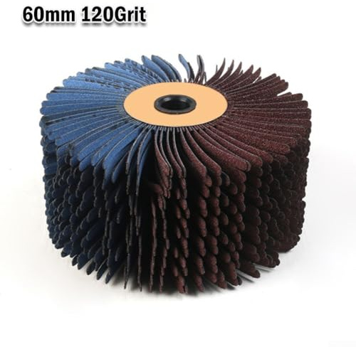 Cepillo de rueda de tambor de alambre de pulido de madera de grano 120 600 para pulir muebles curvos, resina, tallado de raíces y superficies metálicas (grano 120)