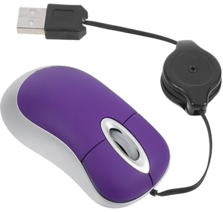 SOIMISS Souris Filaire USB Rétractable Mini Fonctionnelle pour Ordinateur Portable Bureau Usage Quotidien Violette Compacte Ergonomique Silencieuse
