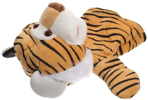 WEKAMOS Handpuppe Tiger Für Kinder Große Plüsch Zootier Handpuppe Mit Beweglichem Mund Kuscheliges Puppentheater Spielzeug Für Kleinkinder Und Geburtstagsgeschenke