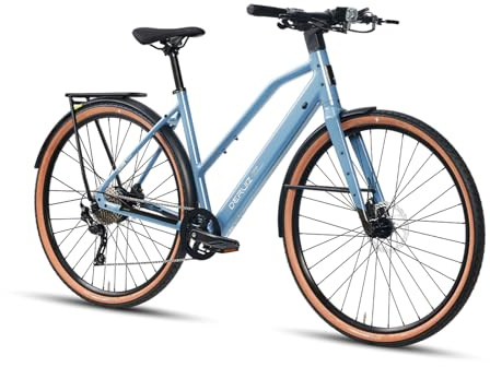 DERUIZ E Bike Damen 28 Zoll Urbanbike 250W 40 Nm Heckmotor 18.5Kg Elektrofahrrad mit 36V 360Wh Akku,25Km/h,bis 110 km,Shimano 8-Gang, hydraulische Scheibenbremsen E-Bike