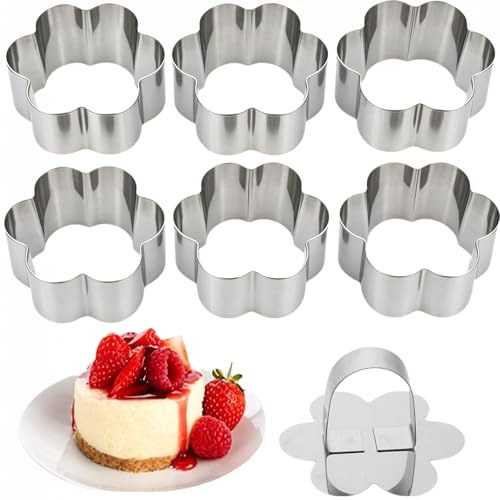 Gadpiparty 3 Jeux Moules À GâTeaux En Acier Inoxydable Moules De Mousse Forme Fleur De Prune 3.15X3.15X1.61In À Cake RéSistant Pour PâTisserie Maison Et Professionnelle