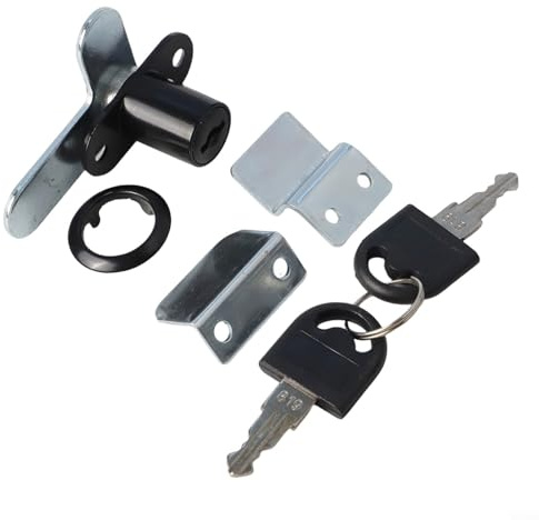 Doppeltür-Schrankschloss aus Zinklegierung, 16 mm, 19 mm, mit Schlüsseln für Aktenschränke, Möbelschubladen, Metall-Briefkästen, Büroschrank-Verriegelungsmechanismus, Briefkastentür (16 mm schwarz)