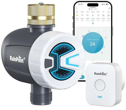 RAINPOINT Bluetooth Sprinkler Timer Irrigation Controller (An EU standard gateway is included)
