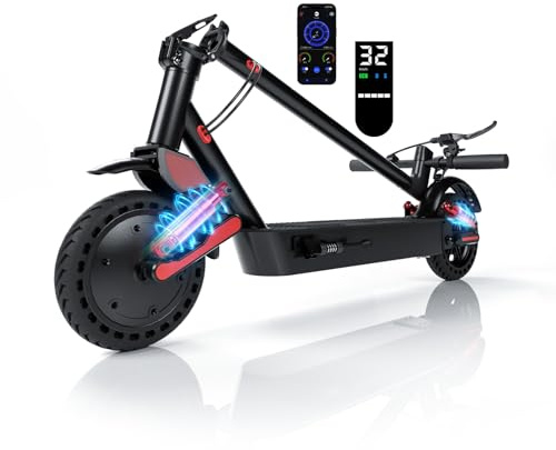 HX D06 Trottinette Électrique pour Adultes Pliable avec Batterie 36V 25 Ah, Moteur 500W, Autonomie de 60 à 70 km, 25 KM/H, Double Suspension Avant et Arrière, Pneu Plein 8,5, Écran LCD, APP