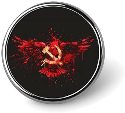Banderas de Rusia con martillo, gancho, hoz de la URSS, pines redondos para solapa, botones divertidos, insignia para negocios y bodas.