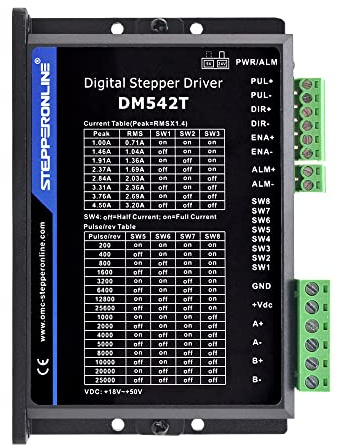 STEPPERONLINE CNC Digital motor paso a paso conductor DM542T 1,0–4,2A 20–50VDC para NEMA 17, 23, 24 motor paso a paso