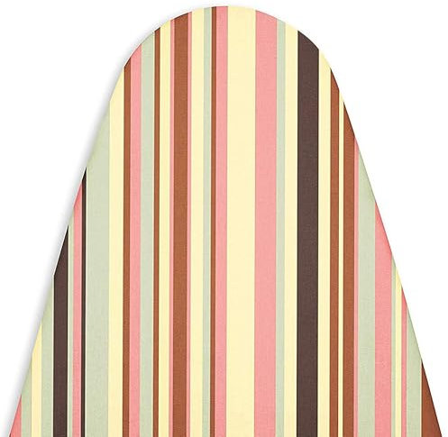 Encasa XO Ironing Board Cover and Pad - Thick 4mm Felt, Heat & Scorch-Resistant, Fits Medium Boards 112x34 cm, Elastic Bungee Cord Tightening, Easy Fit, Stain-Safe Dye, Multistripe