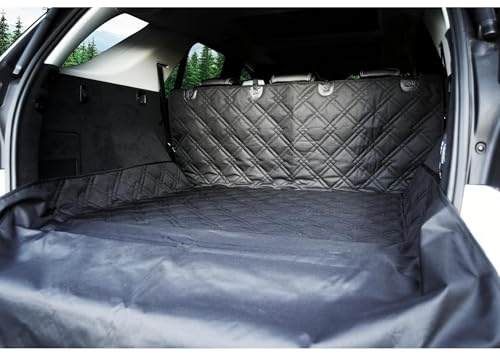 Bulldogology SUV Cargo Liner for Dogs 55x106 Heavy Duty Pet Trunk Cargo Cover - Dog Car Seat Cover Waterproof Nonslip - Dog Hair, Muddy Paws, Scratches Cover Protector for Cars Vans (X-Large, Black)