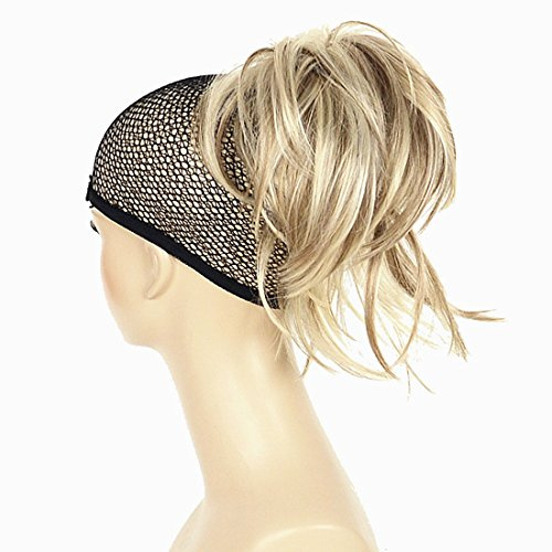 Lydell Adjustable Messy Style Ponytail Hair Extension Synthetic Hair-Piece with Jaw Claw Amzing Shape For Women(H16/613 Blonde Highlighted)