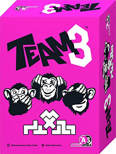 ABACUSSPIELE 64192 - TEAM3 pink, Familienspiel, Aktionsspiel, Stapelspiel