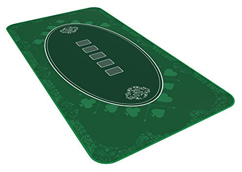 Bullets Playing Cards, Designer Pokermatte grün in 160 x 80cm für den eigenen Pokertisch, Deluxe Pokertuch, Pokerteppich, Pokertischauflage…
