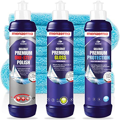detailmate - Menzerna Premium Gelcoat Boots Politur Set Polish 250ml (One Step Polish + Gloss + Protect Set)