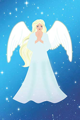 Engel (Schutzengel) blond mit hellblauem Kleid: Personalisiertes Notizbuch (6“ x 9“ ~ DinA5) 120 linierte Seiten Tagebuch / Poesiealbum mit niedlichem Weihnachtsmotiv