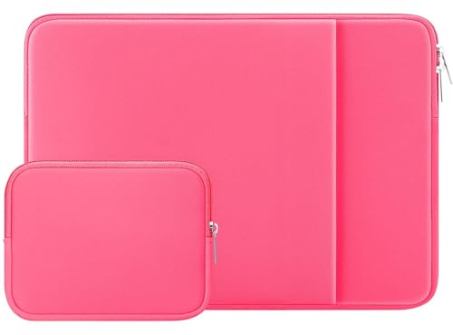 RAINYEAR Housse pour Ordinateur Portable 15 Pouces Compatible avec la Nouvelle Barre Tactile MacBook Pro 15,4 Pouces pour Modèle A1938 A1707 A1990, Notebook Chromebook 15 Pouces (Rose Vif)