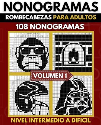 Nonogramas: Nonogramas Dificil, Libro de Rompecabezas Para Adultos, Griddlers, Hanjie ( Nonogramas en Español ) Volumen 01