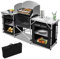 Jiubiaz Campingküche mit Spritzschutz,Campingschrank mit Tragetasche,Faltschrank mit Aluminiumgestell| Outdoor Camping Küche| Reiseküche| Zeltschrank| Küchenbox