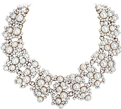 EVER FAITH Strass Kristall Halskette Vintage Kostüm Statement Kragen für Damen Party Klar