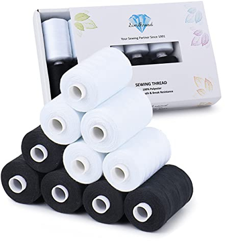Simthread Allzweck-Nähgarn, 10 Spulen Größe 40D/2 Polyester-Nähgarn zum Nähen, Quilten und für die Nähmaschine - Praktische Polyester-Nähgarne für die Nähmaschine, je Spule 1000 Yards