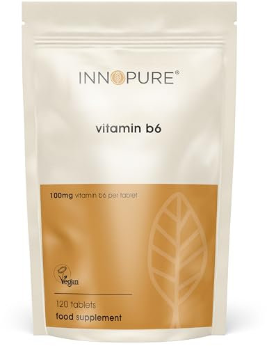 INNOPURE Vitamin B6 Capsules 100mg - Pure-Fill (No Fillers or Binders) High Strength Vitamin B6 Supplement, 1 Daily Capsule (Not Tablets) 120 Capsules
